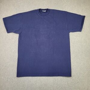 VTG L Navy Blue‎ Discus Athletic Max Weight Heavyweight Crew Neck T-Shirt Y2K